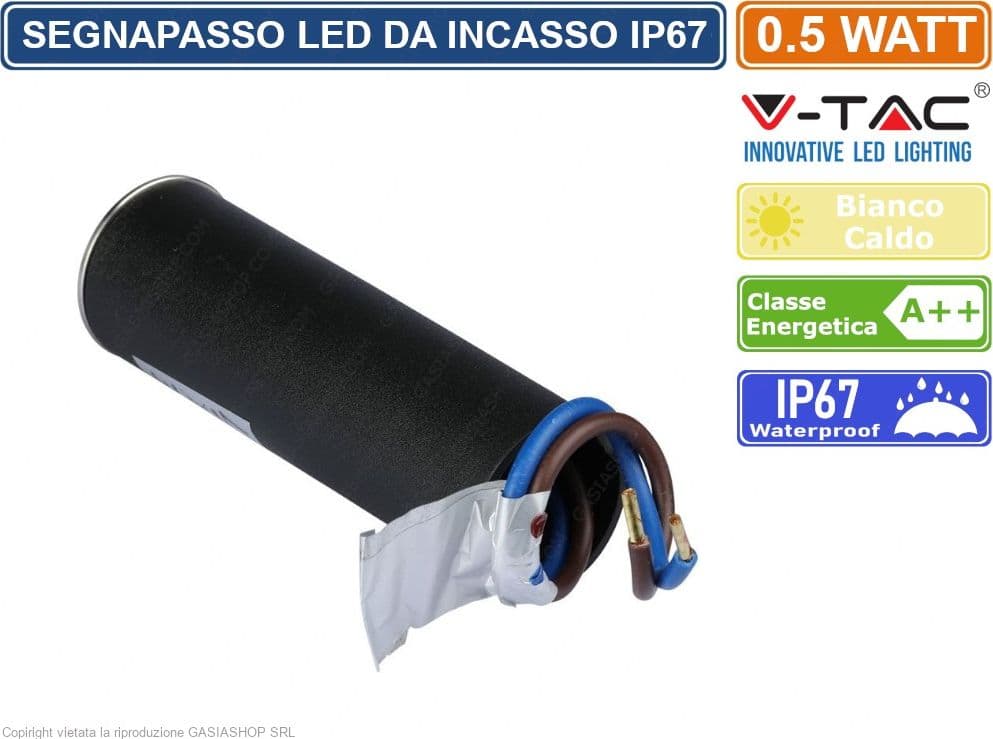 V-TAC VT-1141 PUNTO LUCE LED 0,5W SEGNAPASSO DA INTERRAMENTO IP67 - SKU 211463 - 2
