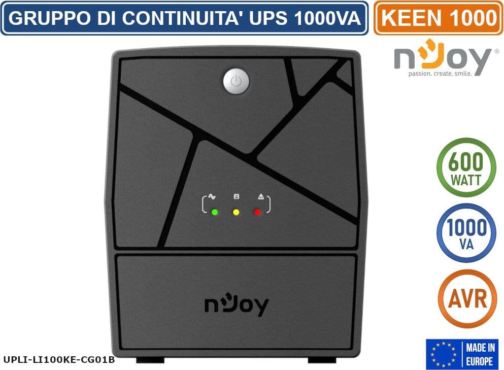 UPS GRUPPO DI CONTINUITA' KEEN 1000 600 WATT 1000VA AVR 4 PRESE SCHUKO - 2