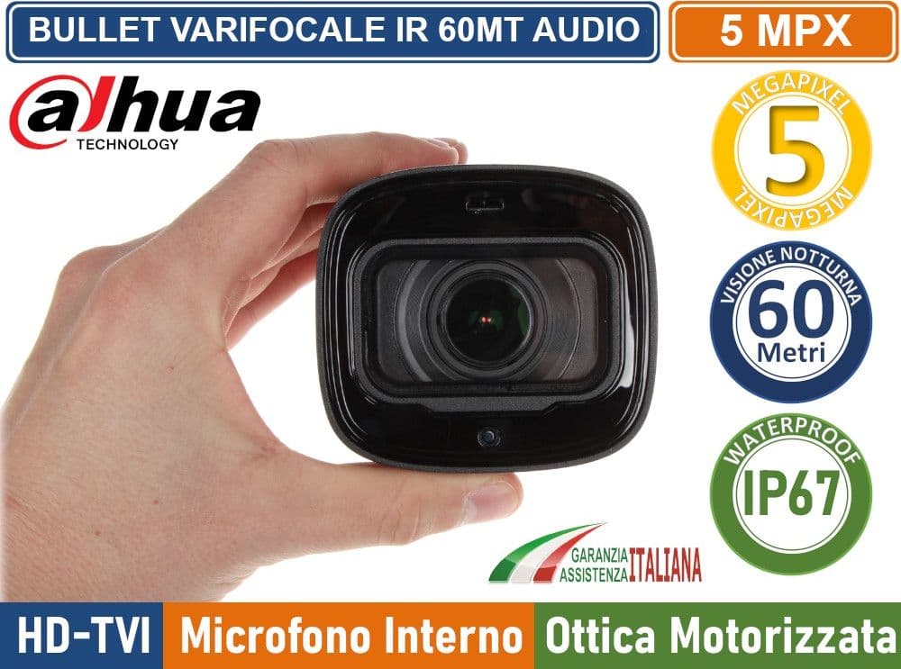 DAHUA HAC-HFW1500RP-Z-IRE6-A TELECAMERA BULLET HDCVI PAL UHD 2K 5MPX MOTOZOOM 2.7~12MM OSD AUDIO IR60 METRI - 3