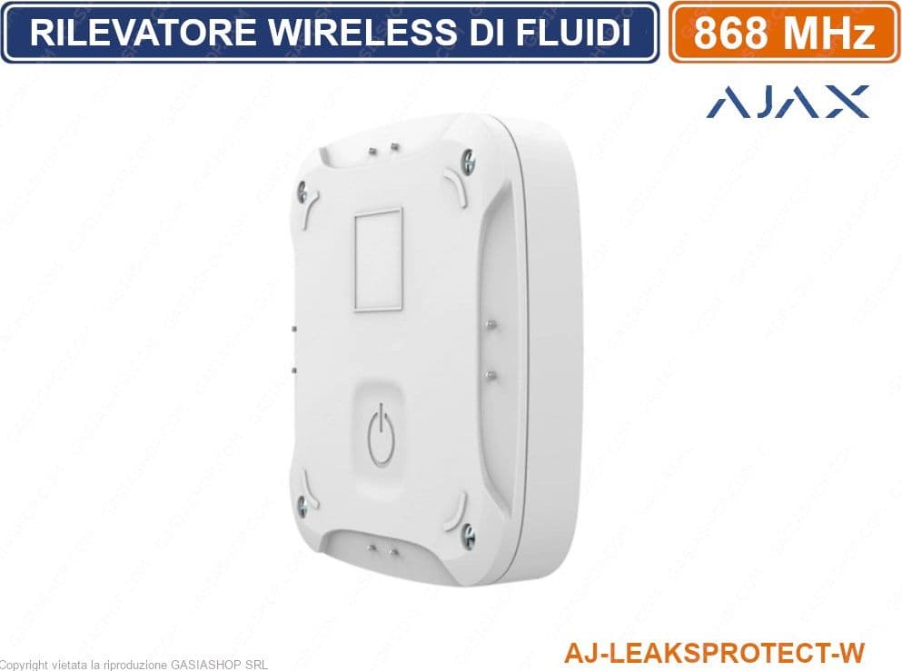 AJAX LEAKS RIVELATORE DI FLUIDI ACQUA ALLAGAMENTO INONDAZIONE WIRELESS BIANCO - 2