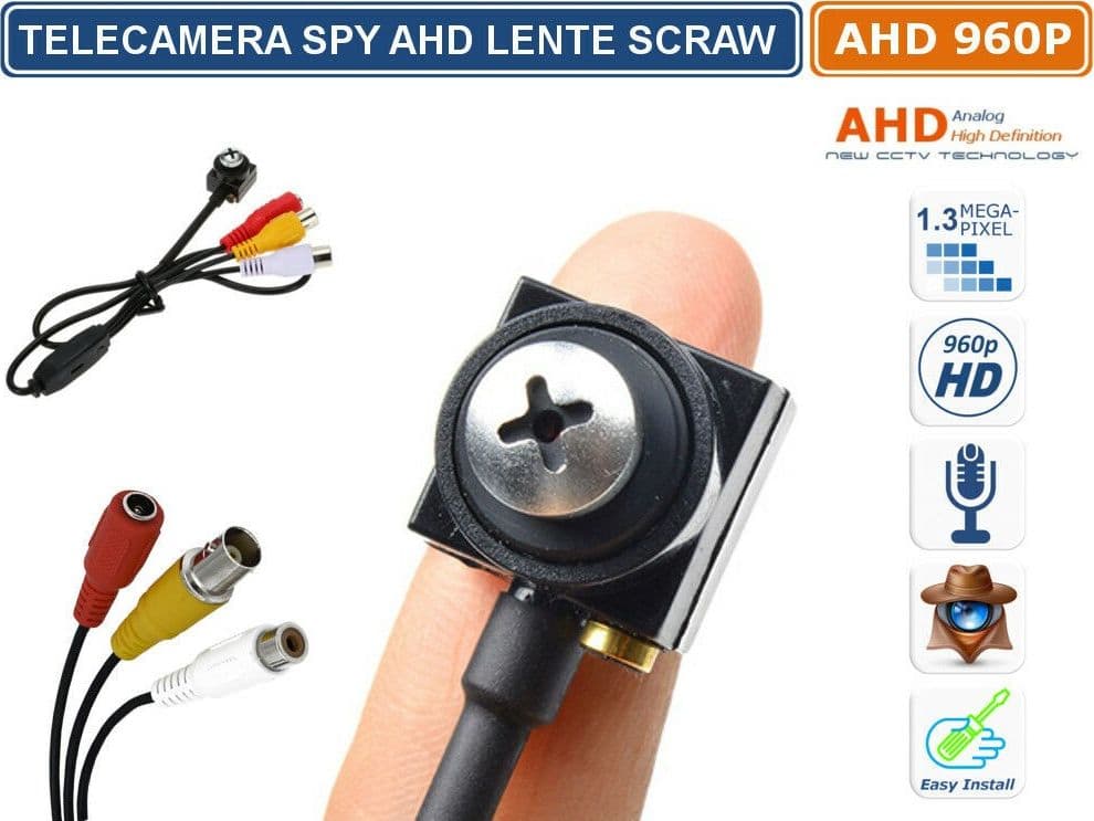 MINI TELECAMERA SPY SCRAW AHD 960P 1.3 MPX 1280X960 3.7MM MICROFONO AUDIO - 2