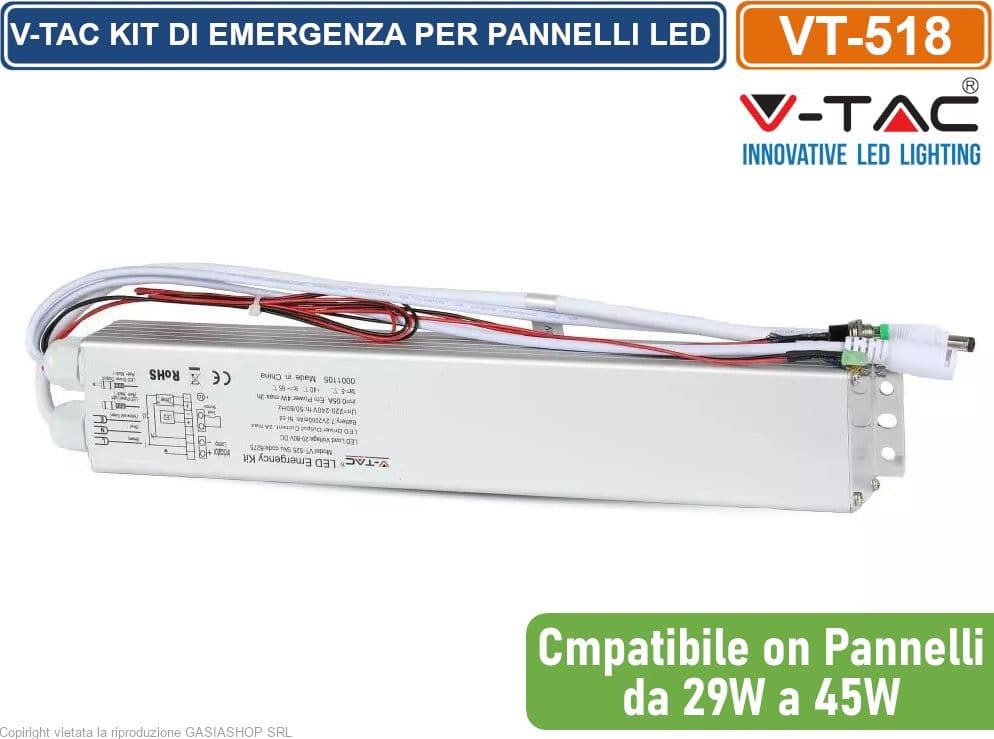 V-TAC VT-518 KIT DI EMERGENZA PER PANNELLI LED DA 29W A 45W - SKU 60303 - 2