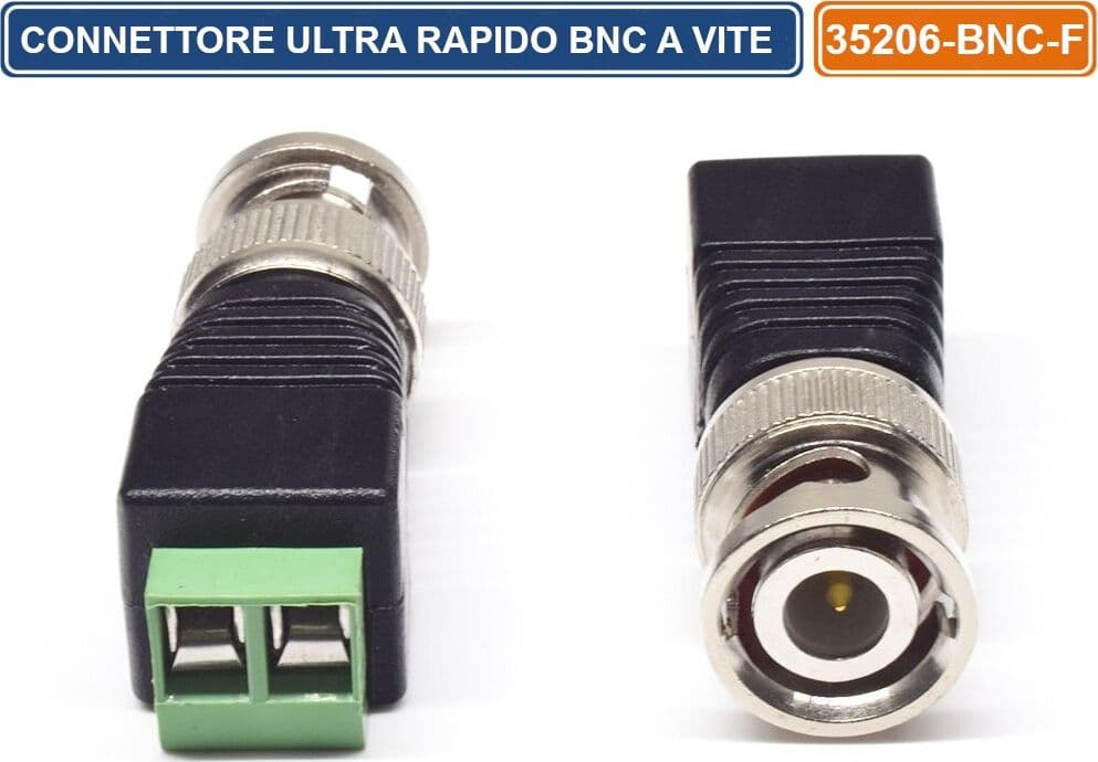 CONFEZIONE 10 PEZZI CONNETTORE BNC MASCHIO CON MORSETTIERA A VITE PER CAVO COASSIALE RG59 - 2