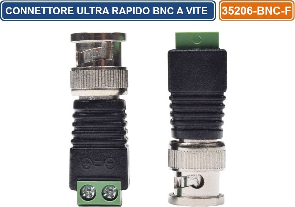 CONFEZIONE 10 PEZZI CONNETTORE BNC MASCHIO CON MORSETTIERA A VITE PER CAVO COASSIALE RG59 - 3