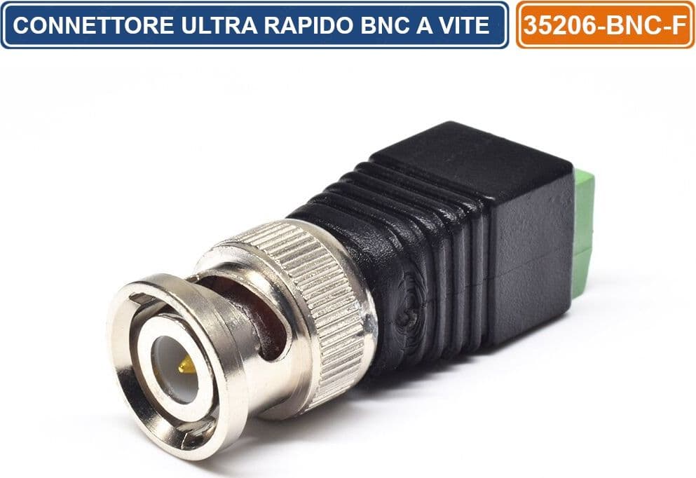 CONFEZIONE 10 PEZZI CONNETTORE BNC MASCHIO CON MORSETTIERA A VITE PER CAVO COASSIALE RG59 - 4
