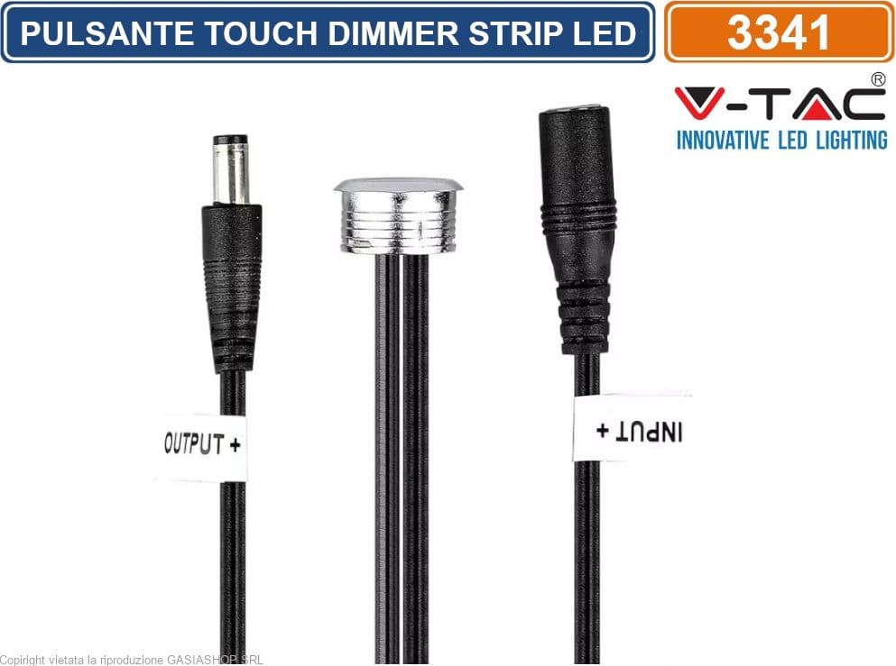 V-TAC VT-2411 PULSANTE TOUCH CON DIMMER E ILLUMINAZIONE PER STRISCE LED - SKU 3341 - 2
