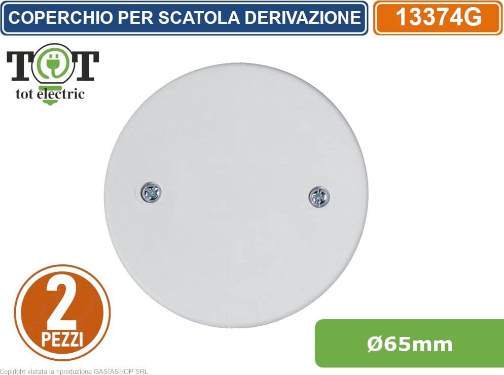 COPPIA COPERCHIO ROTONDO AD ESPANSIONE CON VITI DIAMETRO 65MM PER SCATOLA DERIVAZIONE CON VITI