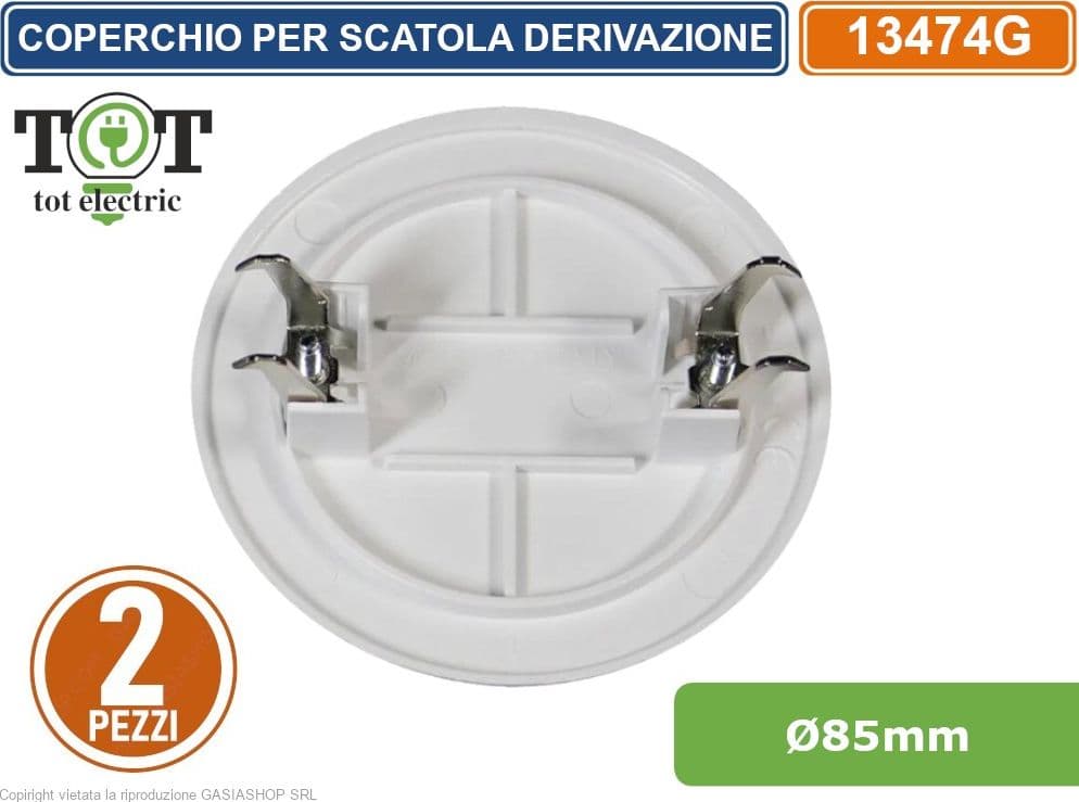 COPPIA COPERCHIO ROTONDO AD ESPANSIONE CON VITI DIAMETRO 65MM PER SCATOLA DERIVAZIONE CON VITI - 2