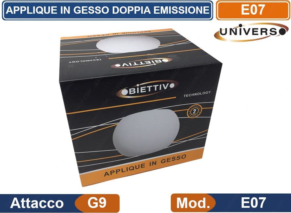 APPLIQUE PLAFONIERA SFERA IN GESSO VERICIABILE CON DOPPIA EMISSIONE LUMINOSA 25W PORTALAMPADA G9 - 5