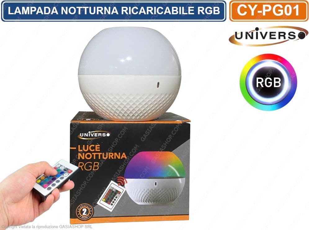 LAMPADA LED DA TAVOLO MULTICOLORE RGB RICARICABILE CON TELECOMANDO IR - 3