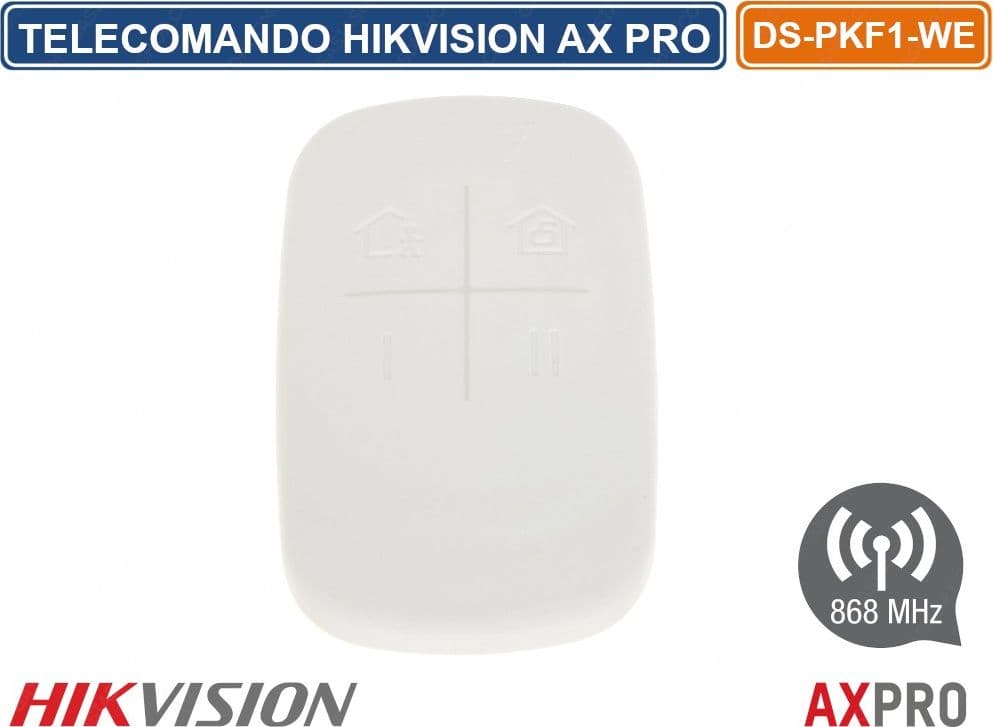 HIKVISION AX PRO TELECOMANDO ALLARME WIRELESS 868MHZ KEYFOB 4 TASTI ROLLING CODE - 2