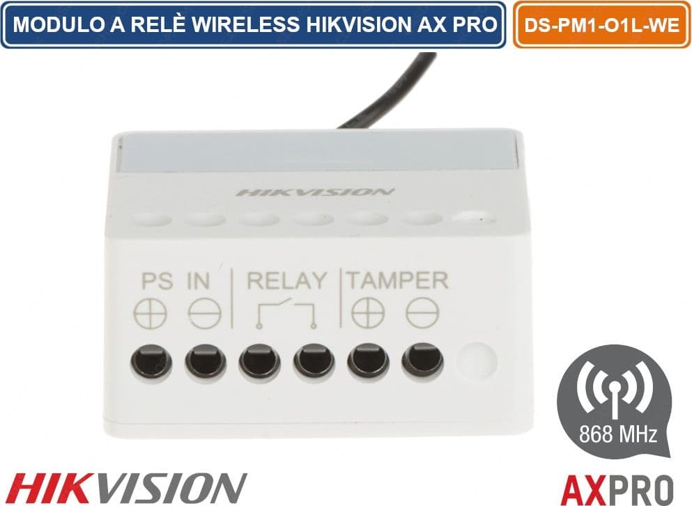 HIKVISION AX PRO MODULO RELE ALLARME WIRELESS 868MHZ CRITTOGRAFIA AES-128 PER CONTROLLO DOMOTICA - 2