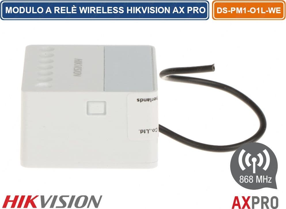 HIKVISION AX PRO MODULO RELE ALLARME WIRELESS 868MHZ CRITTOGRAFIA AES-128 PER CONTROLLO DOMOTICA - 3