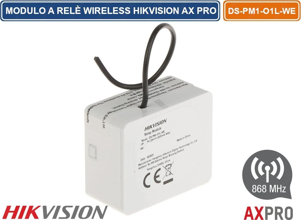 HIKVISION AX PRO MODULO RELE ALLARME WIRELESS 868MHZ CRITTOGRAFIA AES-128 PER CONTROLLO DOMOTICA - 4