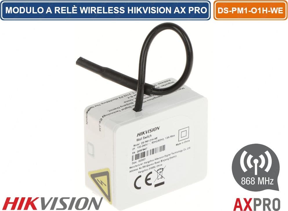 HIKVISION AX PRO MODULO RELE ALLARME WIRELESS 868MHZ CRITTOGRAFIA AES-128 PER CONTROLLO STATO DISPOSITIVO DOMOTICA - 2