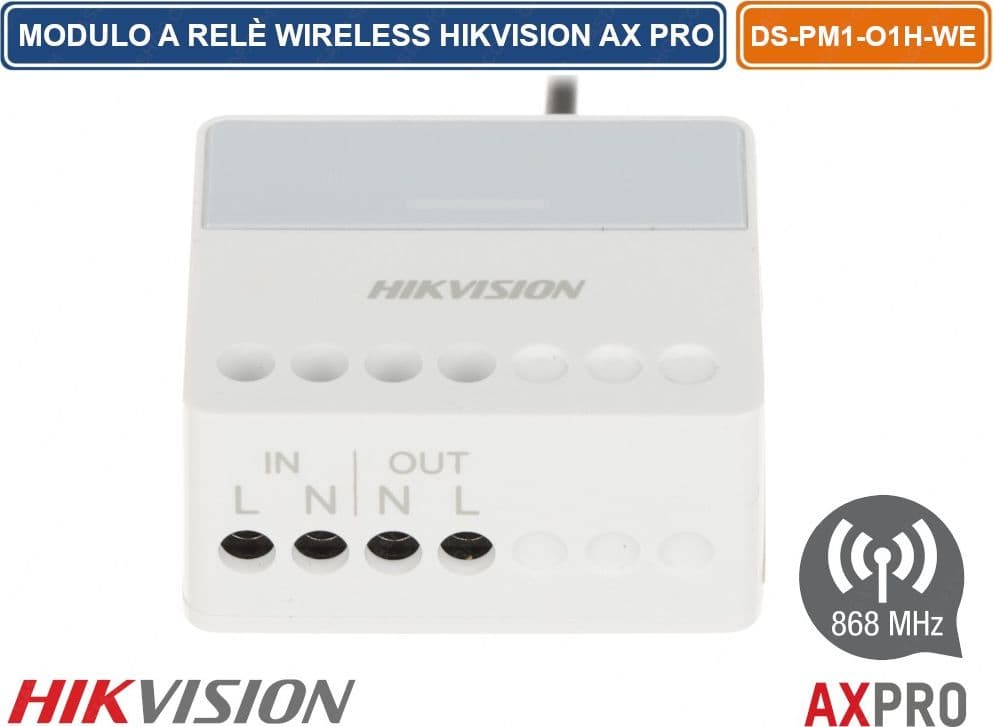 HIKVISION AX PRO MODULO RELE ALLARME WIRELESS 868MHZ CRITTOGRAFIA AES-128 PER CONTROLLO STATO DISPOSITIVO DOMOTICA - 3