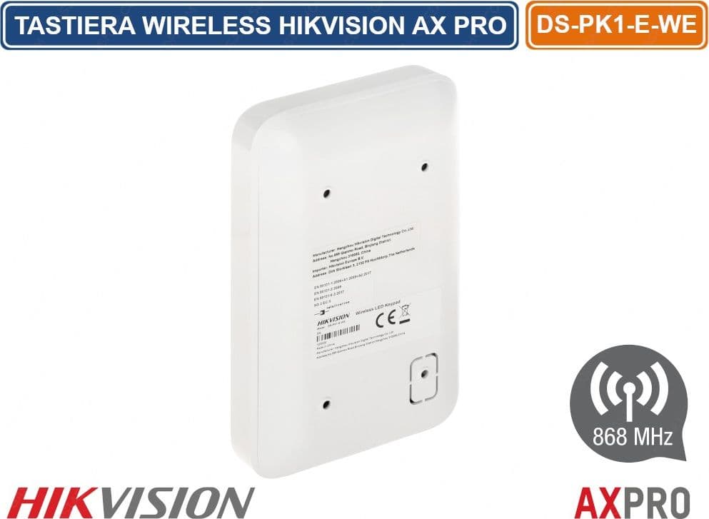 HIKVISION AX PRO TASTIERA LED WIRELESS 868MHZ INTERNA TASTI A SFIORAMENTO - 3