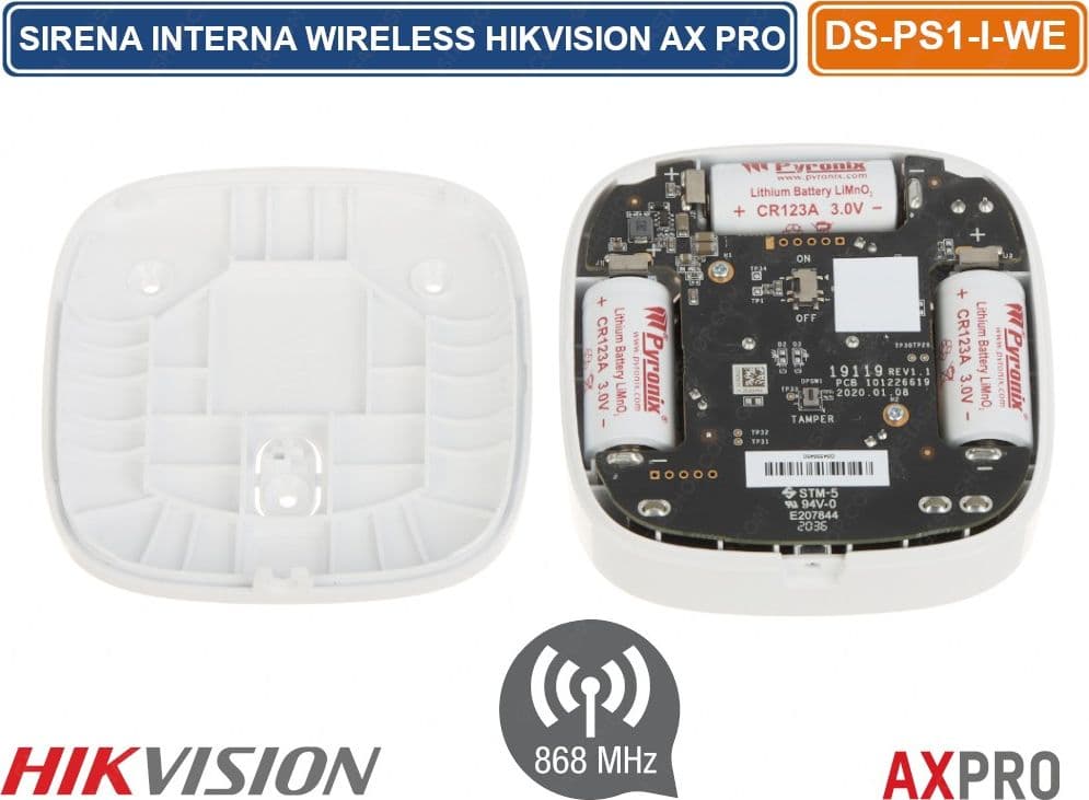 HIKVISION AX PRO SIRENA DA INTERNO LED BLU WIRELESS 868MHZ 110DB - 3