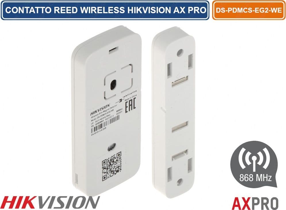 HIKVISION AX PRO CONTATTO MAGNETICO SLIM WIRELESS 868MHZ 1200M - 3