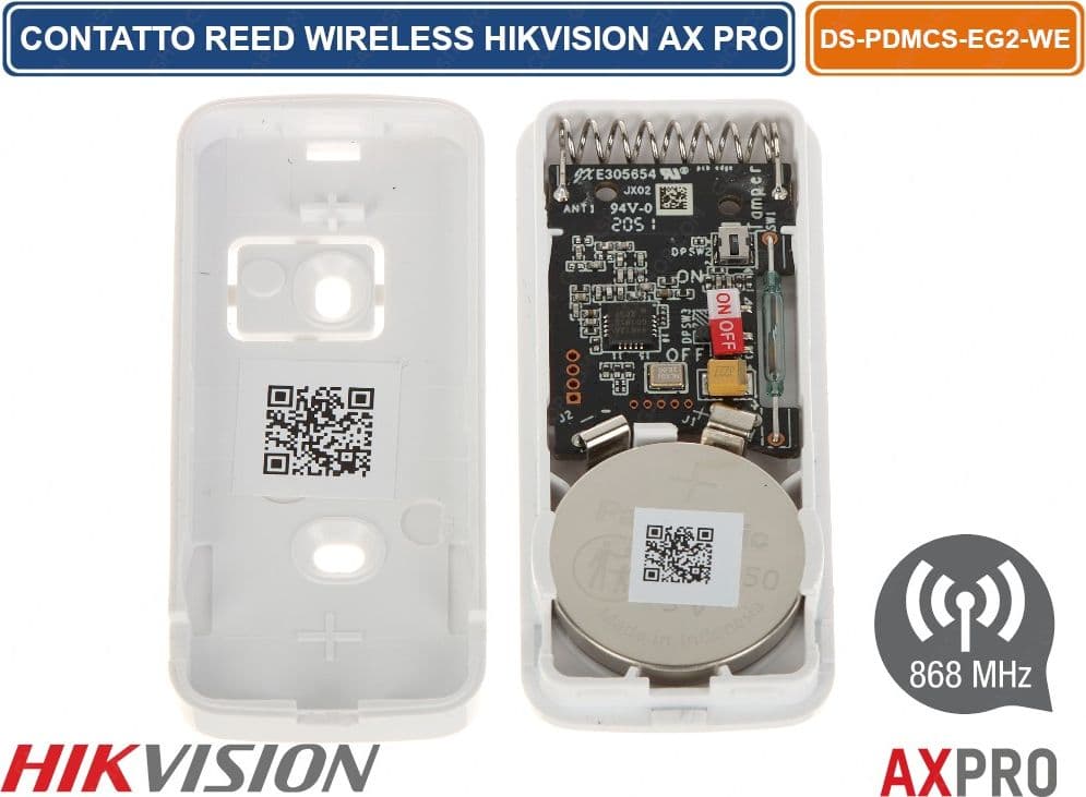 HIKVISION AX PRO CONTATTO MAGNETICO SLIM WIRELESS 868MHZ 1200M - 4