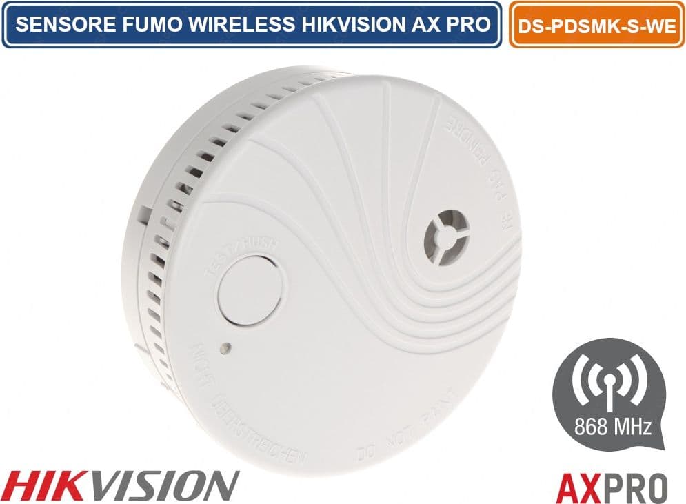 HIKVISION AX PRO RILEVATORE DI FUMO FOTOELETTRICO WIRELESS 868MHZ