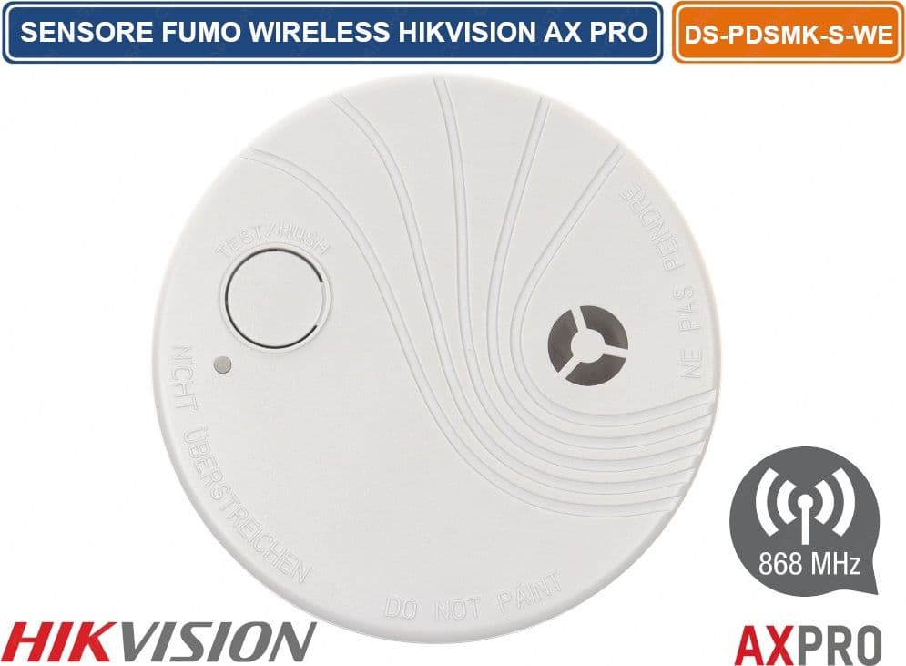 HIKVISION AX PRO RILEVATORE DI FUMO FOTOELETTRICO WIRELESS 868MHZ - 2