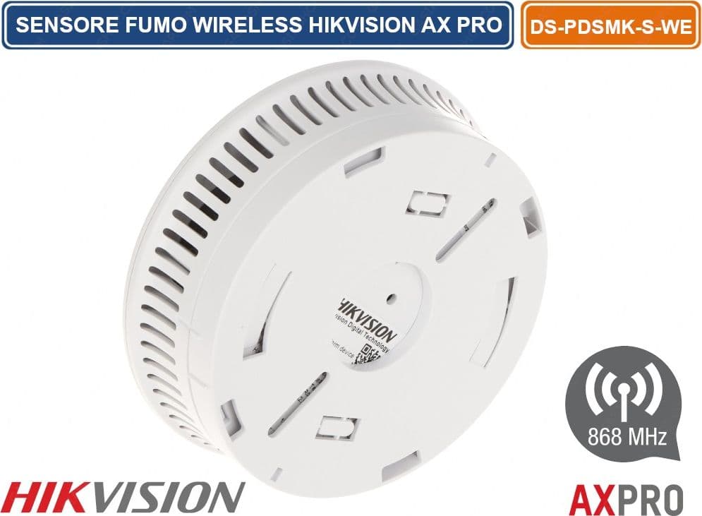 HIKVISION AX PRO RILEVATORE DI FUMO FOTOELETTRICO WIRELESS 868MHZ - 3