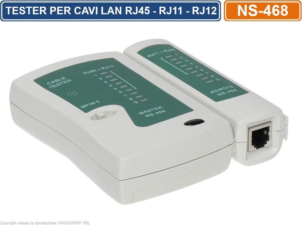 TESTER PER CAVO DI RETE LAN TELEFONICO RJ45 RJ11 RJ12 NETWORK ETHERNET TEST CAVI - 2