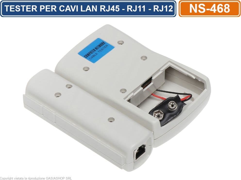 TESTER PER CAVO DI RETE LAN TELEFONICO RJ45 RJ11 RJ12 NETWORK ETHERNET TEST CAVI - 4