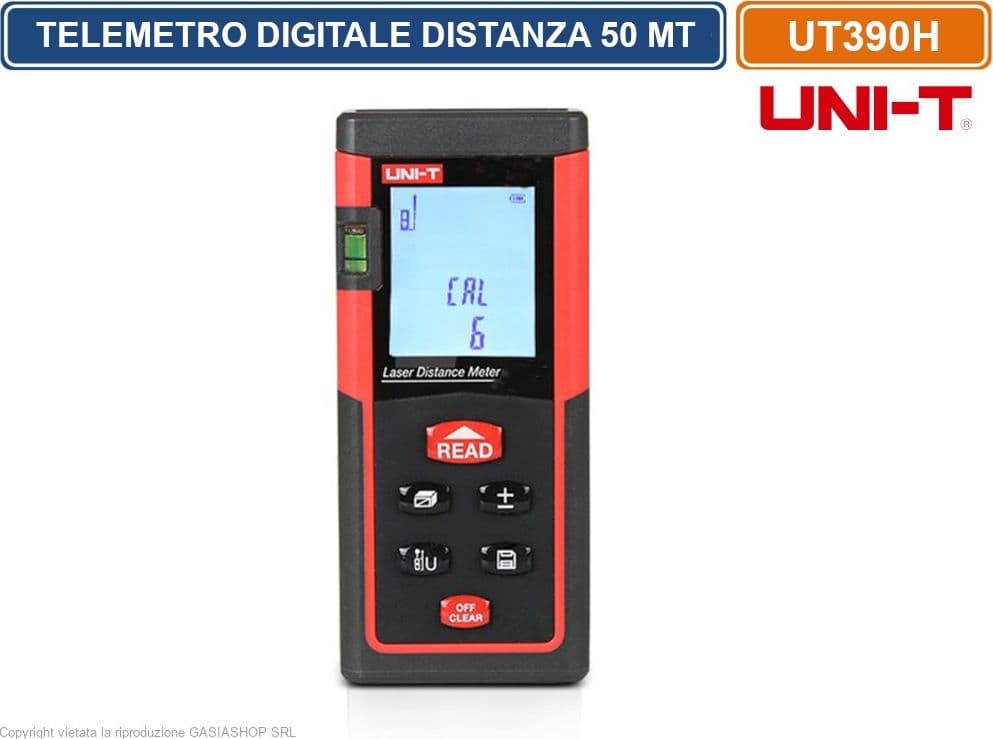 UNI-T TELEMETRO MISURATORE METRO DIGITALE LASER 50MT DISTANZA LIVELLI MISURA DISPLAY LCD UT390H - 2