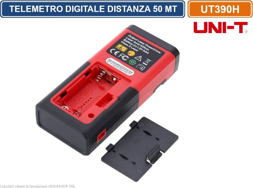 UNI-T TELEMETRO MISURATORE METRO DIGITALE LASER 50MT DISTANZA LIVELLI MISURA DISPLAY LCD UT390H - 3