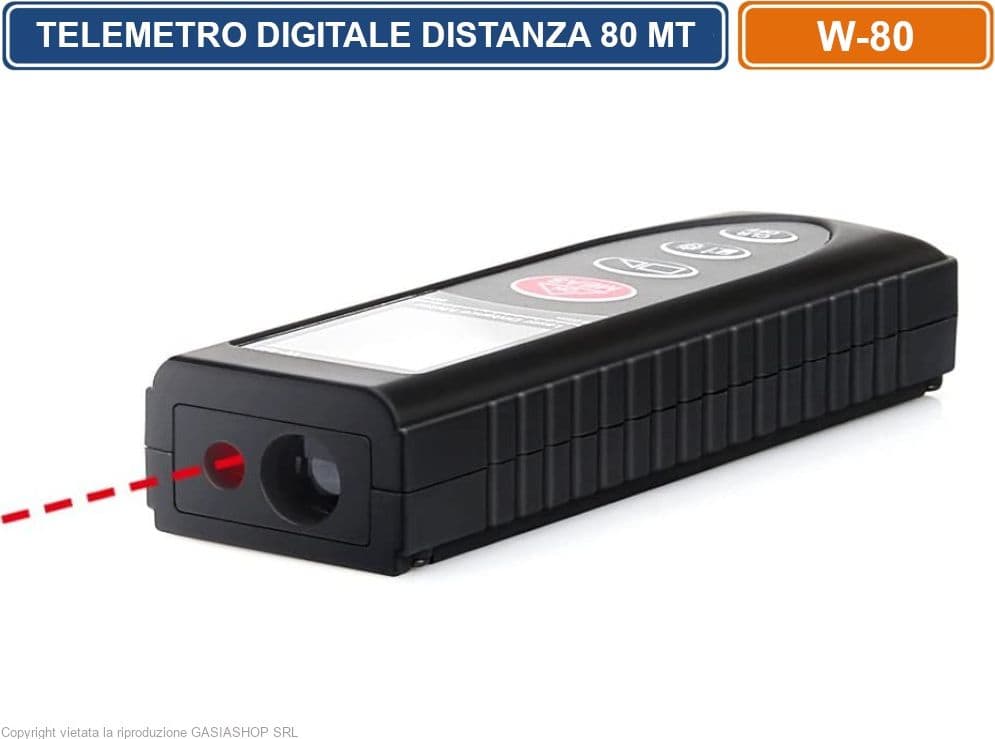 TELEMETRO MISURATORE METRO DIGITALE LASER 80MT DISTANZA LIVELLI MISURA DISPLAY LCD - 2
