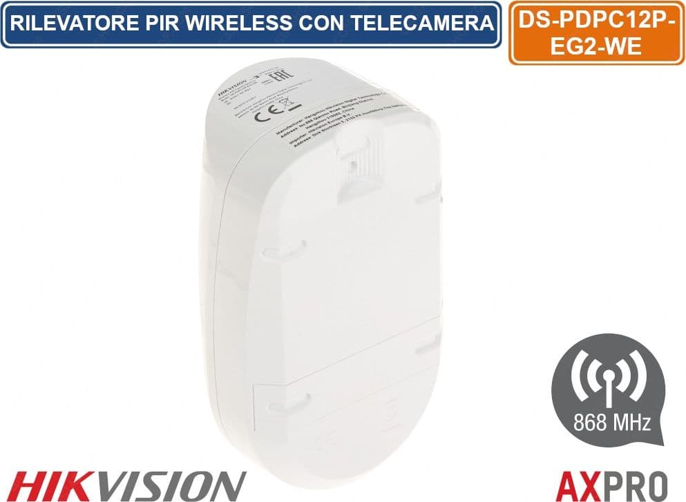 HIKVISION AX PRO SENSORE DI MOVIMENTO PIR WIRELESS 868MHZ 12M 85.9° PET IMMUNE CON VIDEOCAMERA INCORPORATA - 3