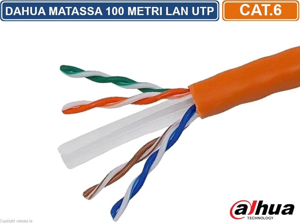 MATASSA BOBINA DAHUA CAVO RETE 100 METRI ETHERNET UTP CAT 6 4X2 AWG 24 LAN RJ45 - 2