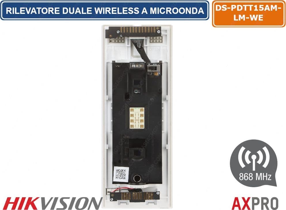 HIKVISION AX PRO RILEVATORE DUALE A MICROONDA WIRELESS 868MHZ PET IMMUNE 40KG DA ESTERNO IP65 - 3