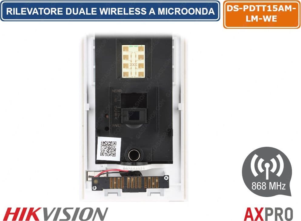 HIKVISION AX PRO RILEVATORE DUALE A MICROONDA WIRELESS 868MHZ PET IMMUNE 40KG DA ESTERNO IP65 - 5