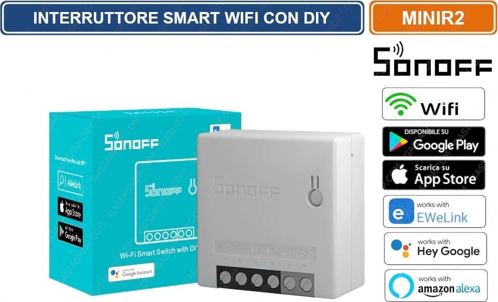 SONOFF MINIR2 INTERRUTTORE SMART WIFI IEEE 802.11 b/g/n 2.4GHz CON DIY GESTIBILE DA SMARTPHONE