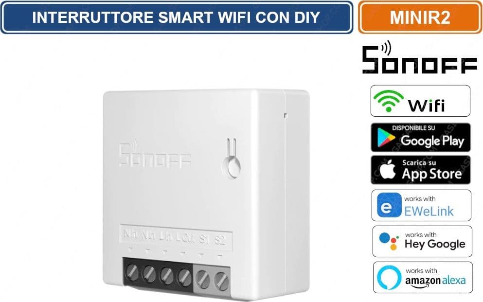 SONOFF MINIR2 INTERRUTTORE SMART WIFI IEEE 802.11 b/g/n 2.4GHz CON DIY GESTIBILE DA SMARTPHONE - 2
