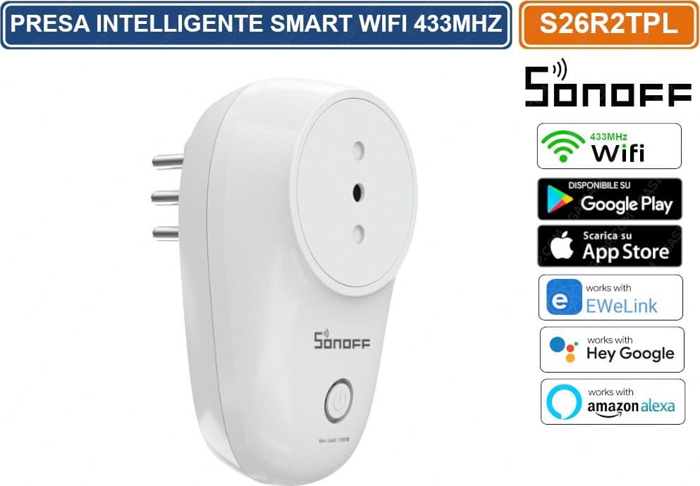SONOFF S26R2TPL PRESA INTELLIGENTE SMART WIFI 433MHZ GESTIBILE DA SMARTPHONE - 3