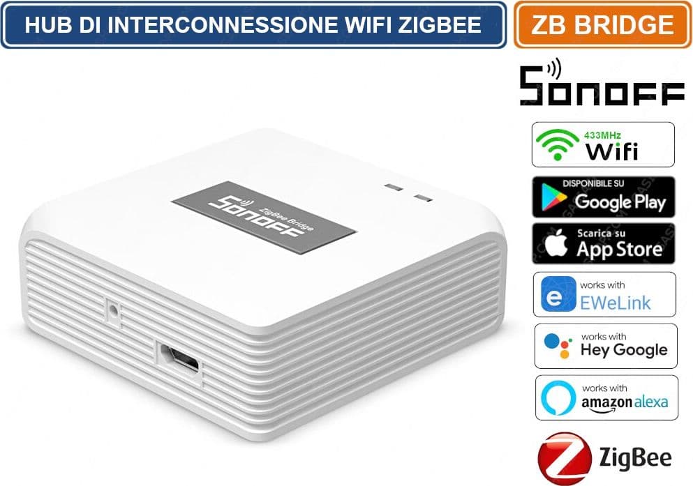 SONOFF ZB BRIDGE HUB DI INTERCONNESSIONE INTELLIGENTE WIFI 433MHZ ZIGBEE GESTIBILE DA SMARTPHONE - 3