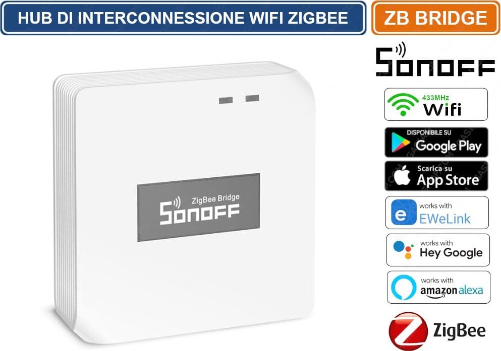 SONOFF ZB BRIDGE HUB DI INTERCONNESSIONE INTELLIGENTE WIFI 433MHZ ZIGBEE GESTIBILE DA SMARTPHONE - 4