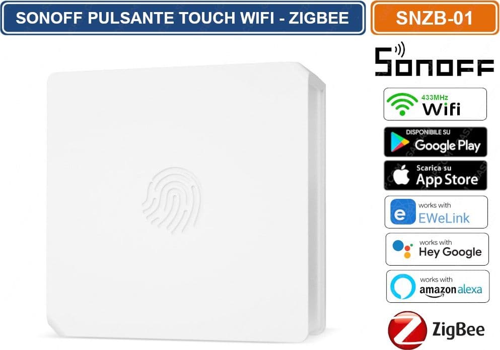 SONOFF SNZB-01 PULSNTE TOUCH INTELLIGENTE WIFI 433MHZ ZIGBEE GESTIBILE DA SMARTPHONE - 4
