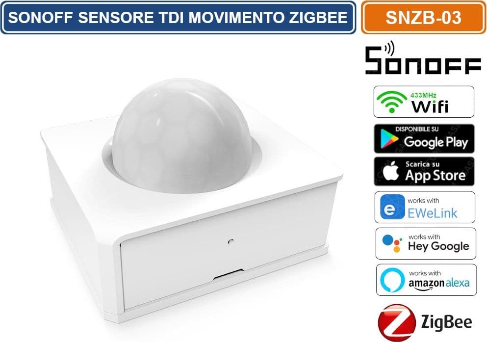 SONOFF SNZB-03 SENSORE DI MOVIMENTO WIFI 433MHZ ZIGBEE GESTIBILE DA SMARTPHONE - 4