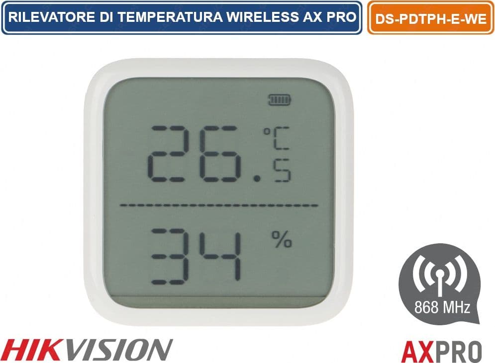 HIKVISION AX PRO RILEVATORE DI TEMPERATURA RADIO WIRELESS CON SONDA DI TEMPERATURA - 2
