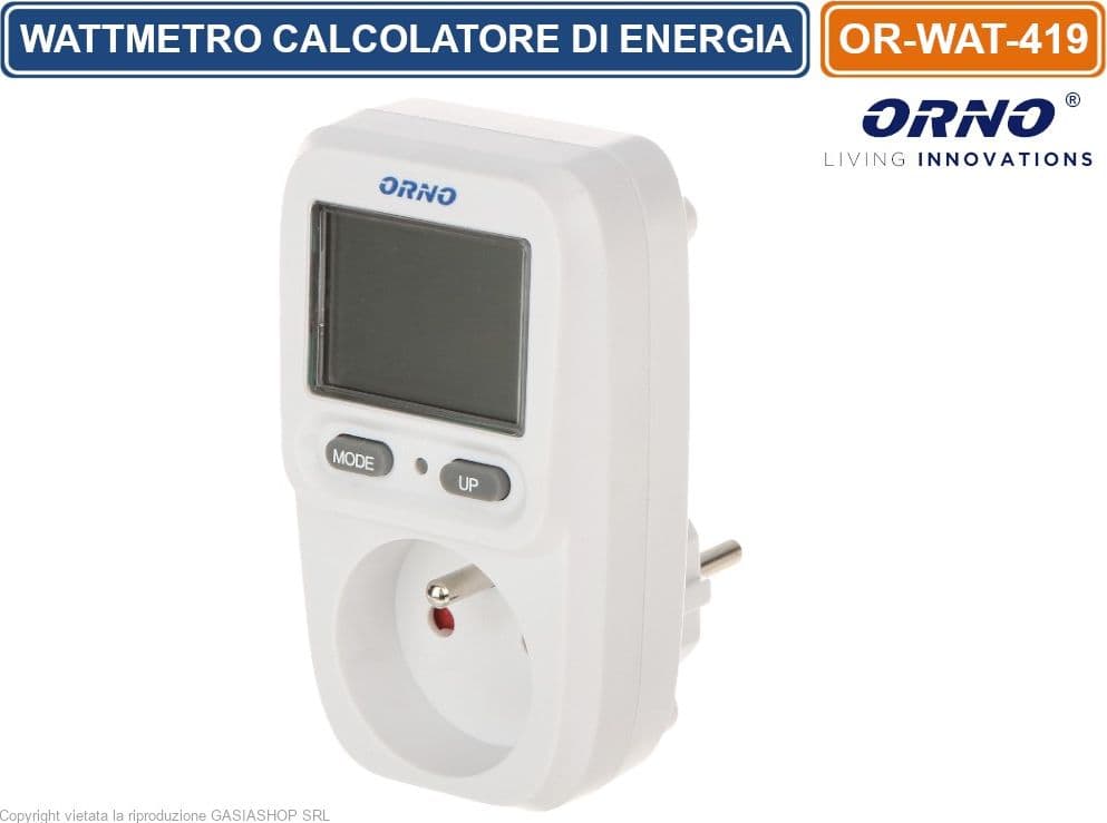 ORNO OR-WAT-419 WATTMETRO CALCOLATORE DI ENERGIA CON DISPLAY LCD - 2