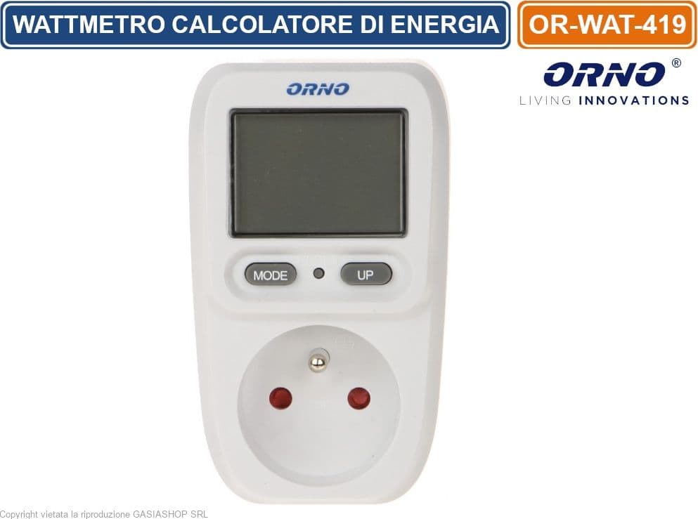 ORNO OR-WAT-419 WATTMETRO CALCOLATORE DI ENERGIA CON DISPLAY LCD - 3