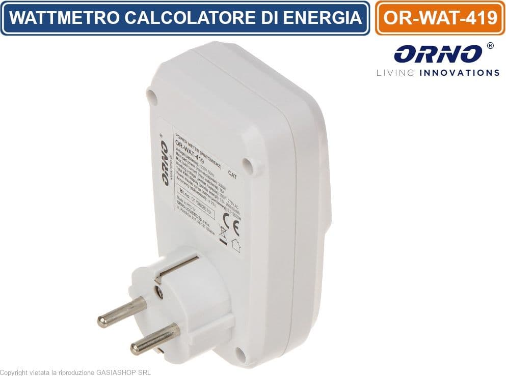 ORNO OR-WAT-419 WATTMETRO CALCOLATORE DI ENERGIA CON DISPLAY LCD - 4