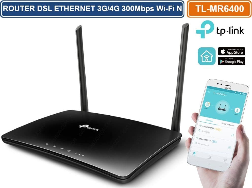 TP LINK TL-MR6400 MODEM ROUTER DSL ETHERNET 300 MBPS 3G 4G LTE Wi-Fi N300 - 2