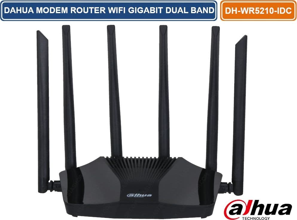 DAHUA DH-WR5210-IDC MODEM ROUTER WIRELESS GIGABIT AC1200 DUAL BAND 6 ANTENNE 2.4GHZ E 5GHZ WIFI - 2