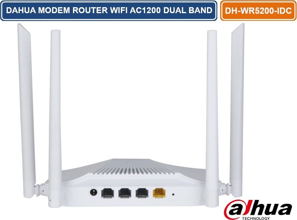 DAHUA DH-WR5200-IDC MODEM ROUTER WIRELESS AC1200 DUAL BAND 4 ANTENNE 2.4GHZ E 5GHZ WIFI - 3